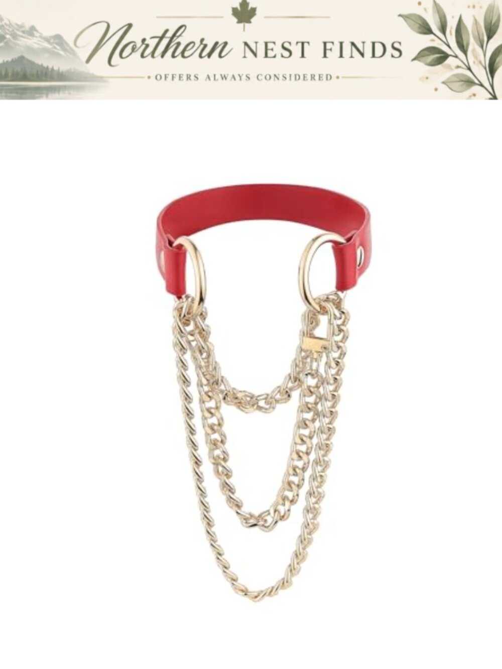 Handmade Layered Vegan Leather Choker Necklace
